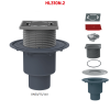 Трап HL310N.2 с вертикальным выпуском DN50/75/110 незамерзающим сифоном и решеткой из нерж.стали