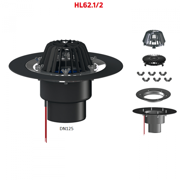 Кровельная воронка HL62.1/2 DN125 с электроподогревом