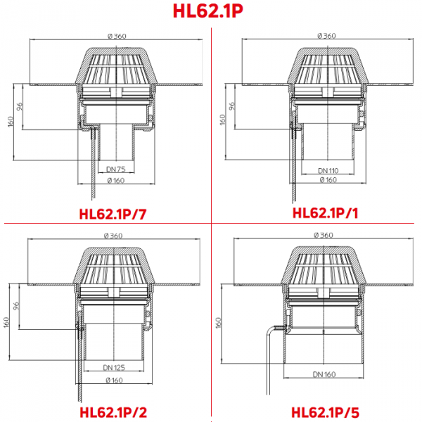 Размеры и чертежи воронок HL62.1P