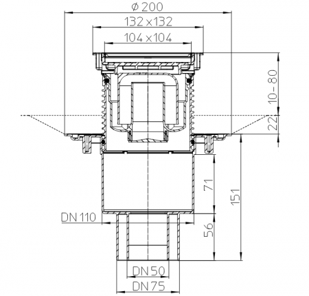 Размеры и чертеж трапа HL310NPr-3020