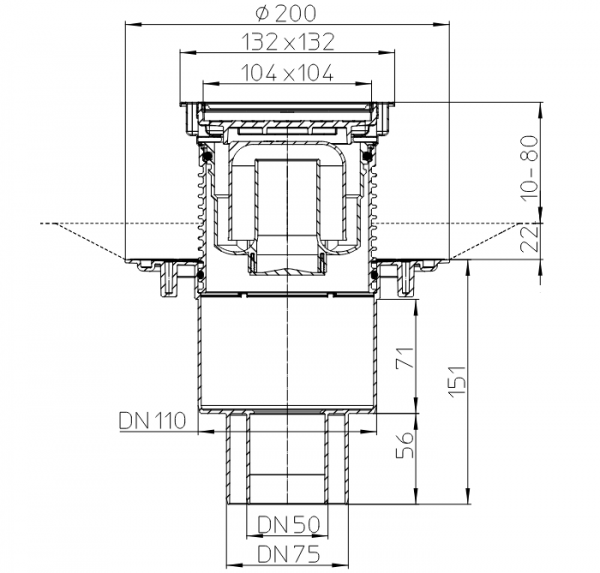 Размеры и чертеж трапа HL310NPr-3020