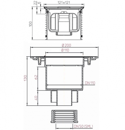 Размеры и чертеж трапа HL310NPr-3000-SML