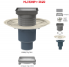 Трап HL310NPr-3020 с вертикальным выпуском DN50/75/110 вкладышем под плитку и сухим сифоном Primus