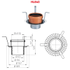 Противопожарная муфта HL840 с размерами