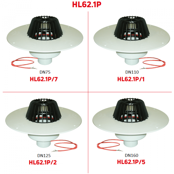 Кровельные воронки HL62.1P с электрообогревом для ПВХ мембран
