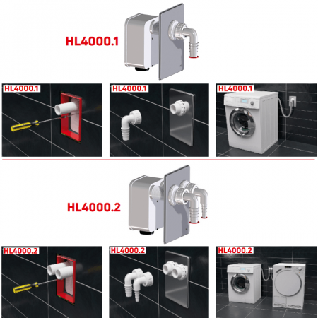 Сифоны HL4000.1 (один штуцер) и HL4000.2 (два штуцера) для сифонного корпуса HL4000.0
