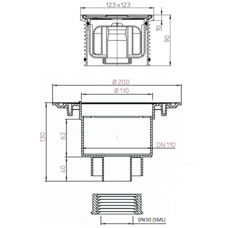 Размеры и чертеж трапа HL310NPr-SML