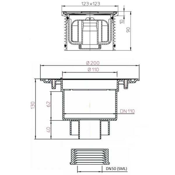 Размеры и чертеж трапа HL310NPr-SML