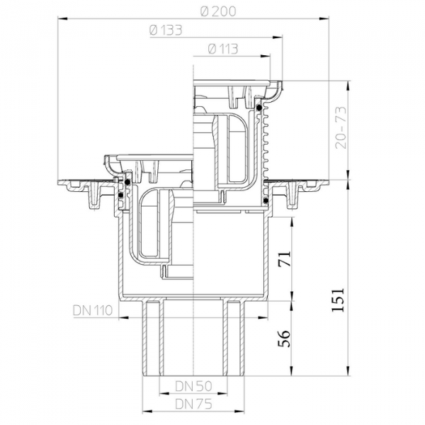 Размеры и чертеж трапа HL310NPrR