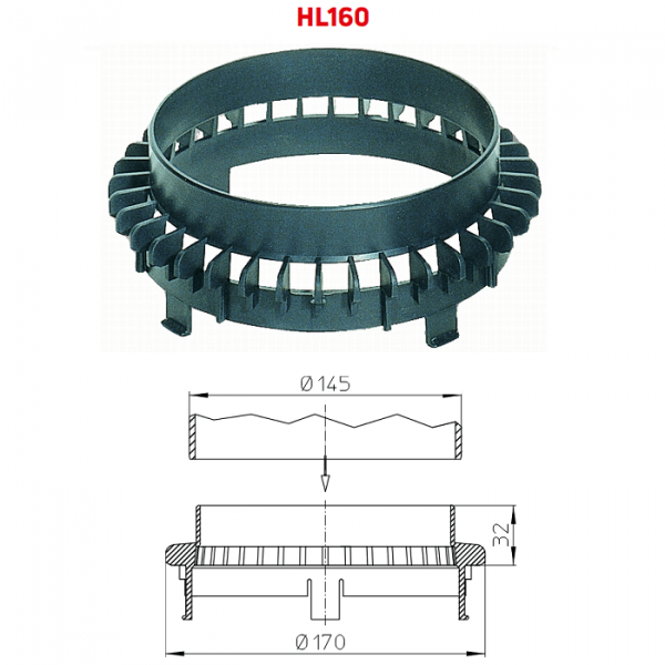 Дренажное кольцо HL160 с размерами