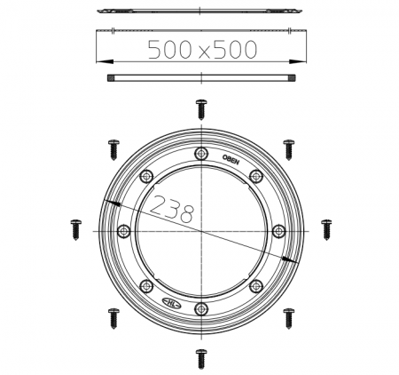Размеры и чертеж гидроизоляционного комплекта HL8300
