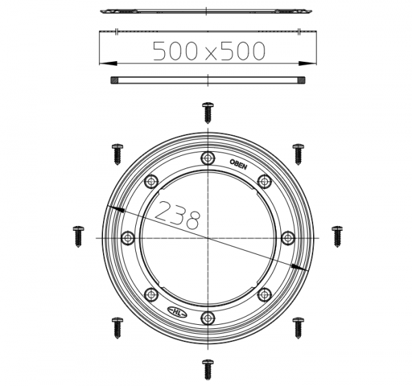 Размеры и чертеж гидроизоляционного комплекта HL8300