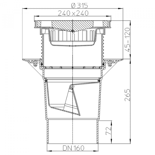 Размеры трапа HL616/5