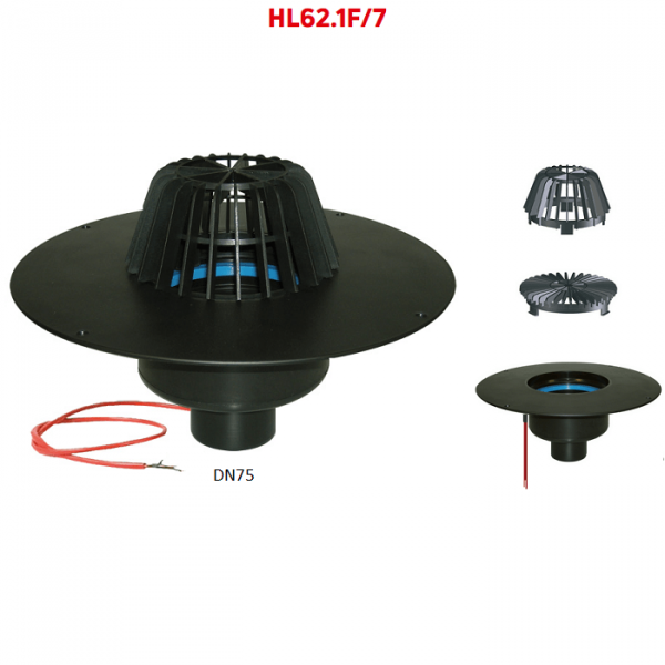 Кровельная воронка HL62.1F/7 DN75 с электроподогревом для ТПО мембран