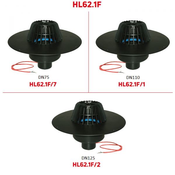 Кровельные воронки HL62.1F с электроподогревом для ТПО мембран