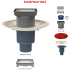 Трап HL310Prblue-3020 с вертикальным выпуском DN50/75/110 и вкладышем под плитку