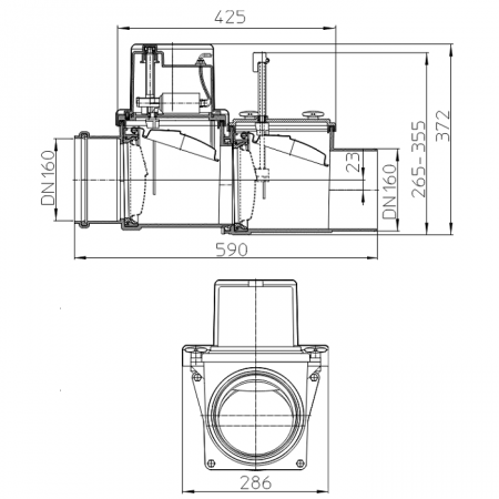 Размеры затвора HL715.2EPC